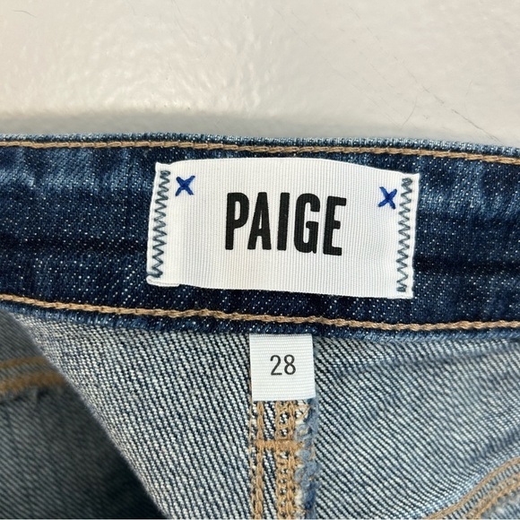 Paige Jimmy Jimmy Cuffed Blue Denim Distressed Jean Shorts Size 28 - Picture 8 of 11